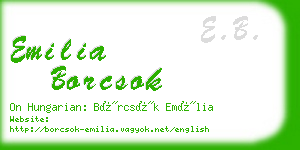 emilia borcsok business card